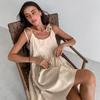 Camisola de Noche Transpirable de Algodón y Lino Estilo Nuevo Europeo y Americano 2026 para Mujer, Ropa de Casa Fina de Verano para Mujer Transfronteriza