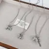 Colar Puxa-Puxa Prata de Pônei Fofo para Mulheres Outono e Inverno Design de Nicho Corrente Longa para Suéter Acessórios Versáteis da Moda