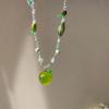 Collar de cuentas verde "Amor Manzana Verde Mori" Pequeño Fresco Dulce Lindo Cadena de Clavícula de Alto Valor