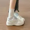 Zapatos de papá de suela fina y suela gruesa para mujer 2026 nuevo verano malla transpirable casual para aumentar la altura zapatillas de plataforma