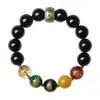Atacado do Fabricante Pulseira Amuleto do Deus da Riqueza de Cinco Vias de Obsidiana, Modelos Masculino e Feminino, Contas de Transferência, Pulseira do Deus da Riqueza de Cinco Vias