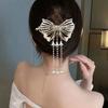 Grampo de Cabelo com Franja de Borboleta para Mulheres, Presilha para a Parte de Trás da Cabeça, Presilha Torcida, Grampo Elegante, Acessório de Cabelo, Laço