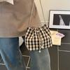 Bolso de Cubo de Lona a Cuadros Popular de Este Año para Mujer 2025 Nuevo Bolso de Hombro con Cadena y Cordón Ajustable Bolso Cruzado Versátil y a la Moda