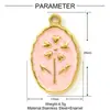 Colar com Pingente DIY Estrelas e Lua Europeias e Americanas com Gotejamento de Óleo para Mulheres Trevo de Quatro Folhas Flor Árvore Pequena Acessórios de Joias em Aço Inoxidável