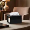 Caja de Pañuelos de Metal Negro de Alta Gama para Restaurantes, Restaurantes de Hot Pot y Puestos de Barbacoa, Sencilla y Conveniente, Personalizable con Logo