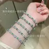 Venta al por mayor del fabricante: Pulsera de Jade Azul Verdoso Natural Raro de Xiaohongshu con Incrustaciones de Plata S925, Diseño Fresco y Sencillo