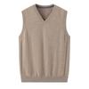 Eer Dos Factory Suéter de Cachemira Pura Chaleco de Cuello en V Sin Mangas para Hombre Color Sólido Chaleco Chaleco de Negocios Cálido