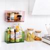 Caja de almacenamiento de pared con pasta transparente sin perforaciones, estante de almacenamiento para baño, caja de almacenamiento de mascarillas sin costuras y sin clavos