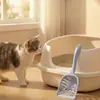 Nueva pala para gatos de mango largo con cara de gato de dibujos animados al por mayor, recogedor de excrementos de gato de plástico, suministros de limpieza para mascotas, duradero y resistente a la rotura