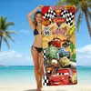 Toalla de Playa para Niños con Temática de Dibujos Animados Cars Mcqueen Toalla de Playa para la Costa Toalla de Baño de Microfibra