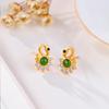 Brincos de Prata de Lei S925 Banhados a Ouro Jade Brincos Cisne Exquisitos Estilosos Retrô Estilo Meio do Século Novo Produto Novo Estilo