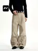 Pantalones de Trabajo Rectos Vintage con Cordón para Hombre y Mujer, Plisados, Modernos, de Alta Gama, Pierna Ancha, Adelgazantes, Casuales