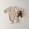 Ropa infantil de estilo coreano, primavera y otoño, mono de algodón de manga larga con diseño de oso para bebés, traje de escalada con estampado de gofres para bebés, para hombres y mujeres