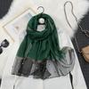 Nuevo chal de protección solar para mujer de organza mezclada de seda artificial, perla para uñas, moda, viaje, toalla de playa, bufanda larga