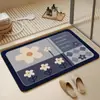 Tapete Moderno Estilo Simples para Porta de Banheiro e Vaso Sanitário, Lama de Diatomáceas, Absorvente de Água, Secagem Rápida, Antiderrapante, Tapete para Pés de Entrada de Casa