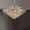 Araña de Cristal para Sala de Estar, Araña de Lujo Alto y Elegante para Comedor, Nueva Araña de Dormitorio Estilo Francés con Protección Ocular, Exclusivamente para Ventas Transfronterizas