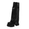 Botas de Pierna de Pantalón Desmontable Mujer 2026 Otoño Nuevo Estilo Botas de Plataforma Persona Baja Suela Gruesa Aumentador de Altura Botas Martin Botas Largas
