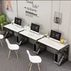 Combinación de Escritorio de Oficina y Mesa de Estudio, Escritorio Doble Moderno Simple de Oficina para Múltiples Personas, Escritorio Simple para Personal, Escritorio de Computadora, Modelo Largo