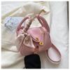 Bolso de Mano Simple con Candado a la Moda para Mujer, Bolso de Hombro Dulce con Patrón Lichi Nicho, Elegante Bolso Cruzado de Gran Capacidad para Viajeros