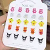 Acessórios de Arte para Unhas de Resina Desenho Animado Kitty Ursinho Morango Acessórios para Unhas DIY Brincos Capa de Celular Acessórios de Unha Vestíveis