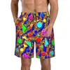Verano Nuevo Transfronterizo Shorts Estampado Digital 3D Geométrico Pareja Para Hombre y Mujer Marca Japonesa de Moda Pantalones de Playa