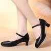 Una generación de zapatos de trabajo de azafata de verano, zapatos de trabajo profesionales negros para mujer, de suela suave, cómodos, planos y de cuero suave.