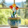 Tyu641-664 Vaso de Flor de Acrílico Decorativo Plug-In Vitral Ornamentos para Plantas Flores Artificiais
