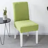 Funda de silla de una pieza elástica de color sólido para hotel, restaurante, hogar, funda de silla de comedor de respaldo medio, funda para taburete, mesa de comedor estilo nórdico