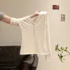 Suéter de punto estilo francés con botones, cuello en V, manga larga para mujer, nueva colección otoño/invierno, corte ajustado, favorecedor y versátil.