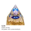 Pirâmide de Cristal Natural 5cm Estilo Europeu e Americano Decoração de Mesa para Casa e Escritório Ornamento de Pirâmide de Resina para Yoga Meditação