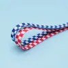 Cordones de Moda Kulujin Planos Bicolor con Patrón de Cuadros de 0.8 cm Adecuados para Zapatos Casuales, Tenis y Zapatos de Skate