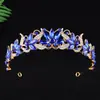 Corona de Novia Estilo Coreano Aleación Pedrería Hoja Corona de Princesa para Cumpleaños Tocado de Novia Accesorios para Vestido de Novia Venta al por Mayor