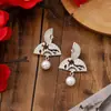 [Selección Premium] Pendientes de Perlas con Forma de Gota de Aceite de Jade Imitación Estilo Chino Nuevo Pendientes Retro con Borlas de Gota de Agua Accesorios Simples Hanfu para Mujeres