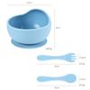 2022 Nuevo Plato de Cena de Silicona para Bebé Ventosa Grande Reforzada Tazón de Silicona para Niños Tazón Suplementario para Bebé Set de Cuchara y Tenedor