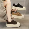 Zapatos casuales de suela gruesa para mujer con suelas suaves, diseño de cordones, modernos y versátiles, estilo coreano, ligeros, nuevos para otoño de 2026, adecuados para mujeres menudas