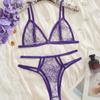 Traje Sexy de Halloween Listo para Venta Transfronteriza Conjunto de Ropa Interior de Triángulo Sexy Transparente