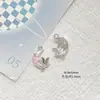 Pingente Deslumbrante Série Cósmica Estrela e Lua de Liga de Prata Zircônia DIY Colar Pulseira Corrente de Celular Chaveiro