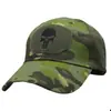 Gorra de Béisbol Camuflaje Táctico Calavera Visera Solar para Exteriores Gorra con Protección Solar Fan Militar Velcro Malla Gorra Bordada
