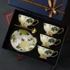 Conjunto de Xícaras de Café de Cerâmica Retro de Alta Qualidade, Caixa de Presente Exquisita e Luxuosa, Presente de Inauguração de Casa de Alta Qualidade Estilo Europeu
