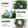 Corona de Hojas de Eucalipto Artificial Transfronteriza, Corona Decorativa de Puerta de Eucalipto, Follaje Verde para Bodas y Navidad, Corona de Guirnalda con Cabezas de Flores Artificiales