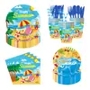 Festa de Festival Temática de Praia de Verão Transfronteiriça Suprimentos Pratos de Papel Bandeiras Toalhas de Mesa Guardanapos Decorações de Festa Venda por Atacado