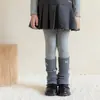Sapatos Shang Mian Meias-calça de Algodão para Crianças Outono Primavera Xadrez Laço Babado Meias Estilo Coreano Lolita Menina Outono Inverno Emagrecedor Coberturas para Pernas