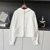 En StockModal Sudadera con Capucha Casual de Waffle para Mujer Cardigan con Cremallera Holgado Chaqueta Deportiva Corta Rejuvenecedora