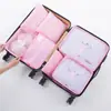 Conjunto de Sete Peças Bolsa de Armazenamento de Viagem Tecido Oxford Organizador de Roupa Íntima Conjunto Bolsa de Armazenamento para Mala de Viagem Saco de Embalagem