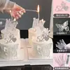 520 Decoraciones para Pastel del Día de San Valentín Corona de Cristal Adornos de Diamante Mariposa de Perla Hermosa Pareja Disfraz de Fiesta