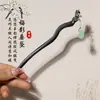 Grampo de Cabelo de Garça Voadora Estilo Antigo Grampo de Cabelo de Ébano Sintético Acessórios Hanfu Novo Estilo Chinês Grampo de Cabelo Cheongsam Joias Atacado para Mulheres
