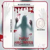 Nuevas Decoraciones de Cubierta de Puerta de Halloween Transfronterizas, Configuración de Escena de Halloween de Casa Embrujada de Horror con Huella de Mano, Bandera de Pancarta para Puerta Exterior
