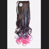 Peluca trenzada con reflejos multicolores para mujer, encaje con cordones, cabello largo y rizado, postizo de cola de caballo falso, pieza de peluca rizada incremental, cola de caballo trenzada con correa