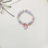 Novo Pulseira Colorida de Liga de Cristal com Contas de Desenho Animado Fofa para Estudantes Femininas Pulseira de Vidro Atacado