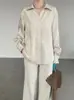 Camisa de Lino con Cuello en V Estilo Francés Taochuan para Mujer, Cárdigan de Alto Nivel Estilo Perezoso para Aire Acondicionado, Top de Algodón y Lino Modelo Nuevo 26015